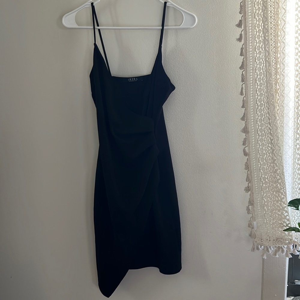 practically brand new asymmetrical black AKIRA mini dress!